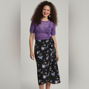 Vintage Y2K Rampage Dark Floral Wrap Skirt Junior Sz 5 Fairy Grunge Cottagecore